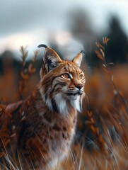 Fototapeta premium Close up portrait of Andean Mountain Cat in natural habitat, wildlife photography