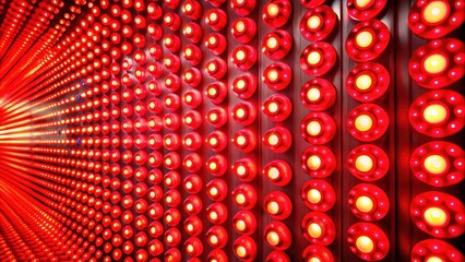 Full frame of red lights for therapy, skincare healing and rejuvenation , red lights, recovery, rehabilitation