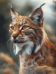 Obraz premium Wild Pampas Cat, Mountain Cat Close Up, Wild Feline in Nature