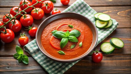 Bowl of zucchini and tomato soup , food, vegetables, healthy, fresh, meal, bowl, soup, vegetarian, vegan, tomatoes