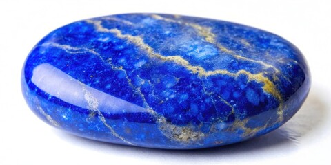 Obraz premium Polished lapis lazuli stone with intricate blue patterns , gemstone, luxurious, shiny, vibrant, exotic, rare, precious