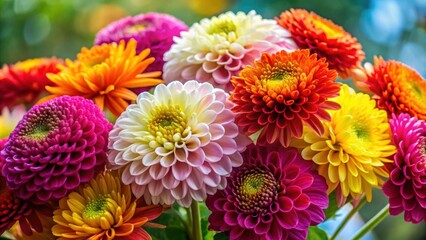 A beautiful bouquet of vibrant chrysanthemum flowers in various colors , chrysanthemum, bouquet, vibrant, flowers, floral