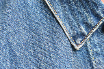 collar of blue denim shirt texture, jean fashion style