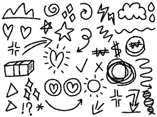 set of hand drawn icons for school