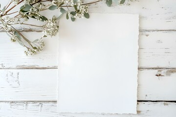 sheet of paper on a white rustic farmhouse table