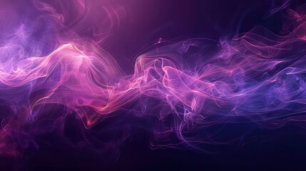 Obraz premium Abstract background with swirling pink and purple smoke on black.