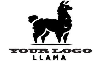 Minimalist Black Llama Logo Elegance in Minimalist Llama Vector Graphic Design Black Llama Silhouette Simple Llama Logo Design