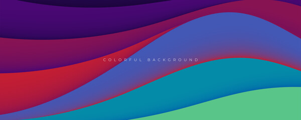Colorful abstract lines shape on layers background blue and green gradient design vector