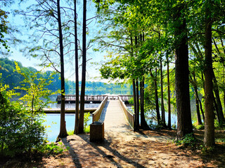 Fishing Pier in Mazarick Park, Fayetteville, North Carolina, USA	