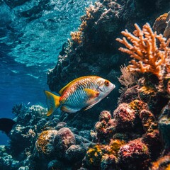 Fototapeta premium Photo of a tropical Fish on a coral reef