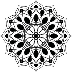 Vector black mandala for coloring book, Ornamental luxury mandala pattern, mandala design