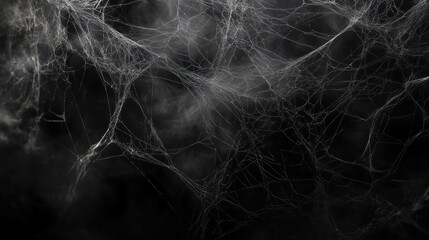 Intricate Spider Web with Misty Background