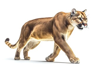 mountain lion on white background
