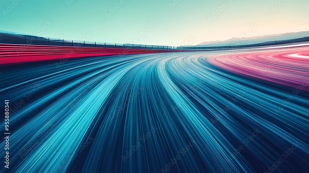 Poster abstract blurred view of a race track
