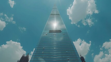 Fototapeta premium Modern Skyscraper Reaching for the Sky