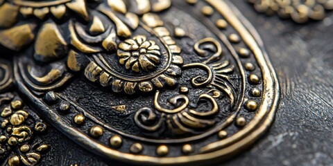 Obraz premium Close Up of Ornate Gold and Black Design