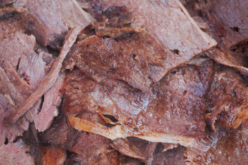 A CloseUp View of Carefully Sliced Dried Meat, Perfect for Delicious Culinary Use and Recipes