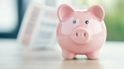Child's piggy bank with parental debt bills, illustrating family financial impact