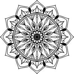 Vector black mandala for coloring book, Ornamental luxury mandala pattern, mandala design