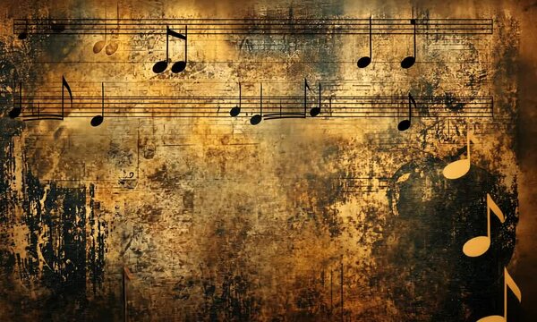 Grunge Music Notes Background