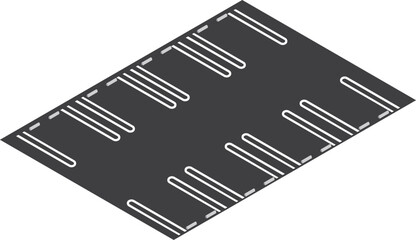 アイソメトリックな車が止まっていない駐車場のイラスト