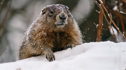 Obraz premium 4h Groundhog Day 2024: Punxsutawney Phil makes his prediction