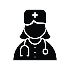 female surgeon avatar solid vector icon