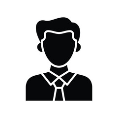Obraz premium male office worker avatar solid vector icon