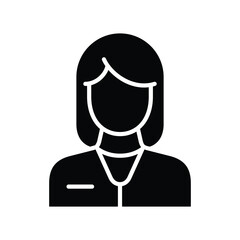 female hospital worker solid vector icon