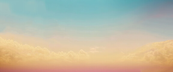 Fototapeta premium Cloudscape, Pastel Sky, Dreamy Horizon on grainy gradient colorful with copy space for any design