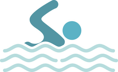 Swimming Logo Icon Element