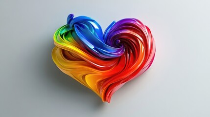 Obraz premium A heart shape composed of swirling colors representing the LGBTQ community's pride and unity