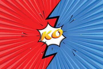 KO, knockout retro game on arcade background .pixel art .8 bit game. arcade screen. retro game. for game assets in vector illustrations. pop art.