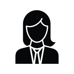 female assistant icon solid vector design