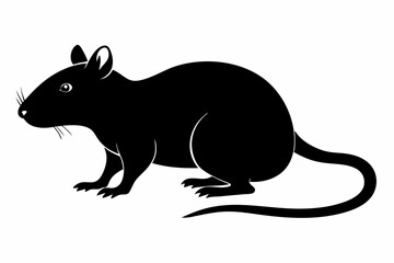 silhouette of ret, mouse icon, mouse rat silhouette isolated on white background