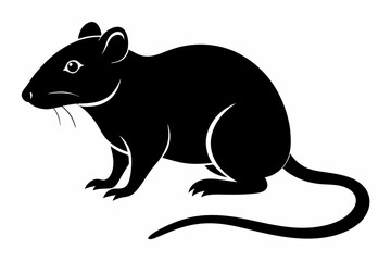 silhouette of ret, mouse icon, mouse rat silhouette isolated on white background