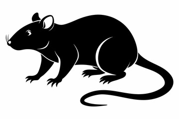 silhouette of ret, mouse icon, mouse rat silhouette isolated on white background