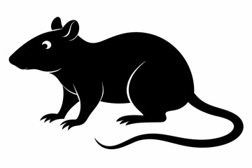 silhouette of ret, mouse icon, mouse rat silhouette isolated on white background