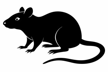 silhouette of ret, mouse icon, mouse rat silhouette isolated on white background