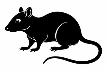 silhouette of ret, mouse icon, mouse rat silhouette isolated on white background