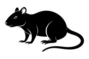 silhouette of ret, mouse icon, mouse rat silhouette isolated on white background