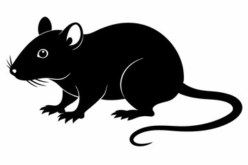 silhouette of ret, mouse icon, mouse rat silhouette isolated on white background