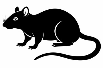 silhouette of ret, mouse icon, mouse rat silhouette isolated on white background
