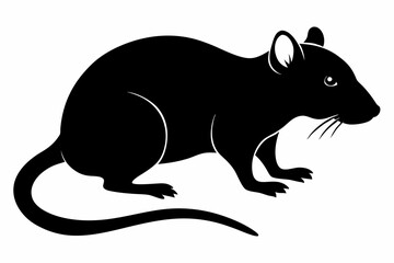 silhouette of ret, mouse icon, mouse rat silhouette isolated on white background