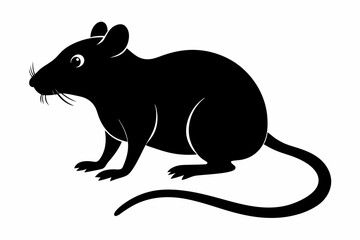 silhouette of ret, mouse icon, mouse rat silhouette isolated on white background
