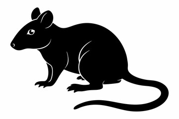 silhouette of ret, mouse icon, mouse rat silhouette isolated on white background