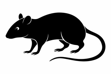 silhouette of ret, mouse icon, mouse rat silhouette isolated on white background