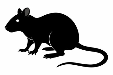 silhouette of ret, mouse icon, mouse rat silhouette isolated on white background