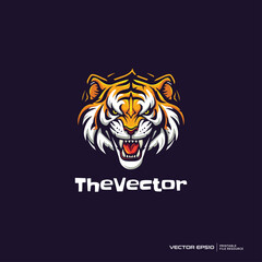 Fototapeta premium Head tiger, e-sport and game logo, vector, mascot, character, cartoon, illustration, eps10