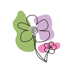 hand drawn flower logo vector design